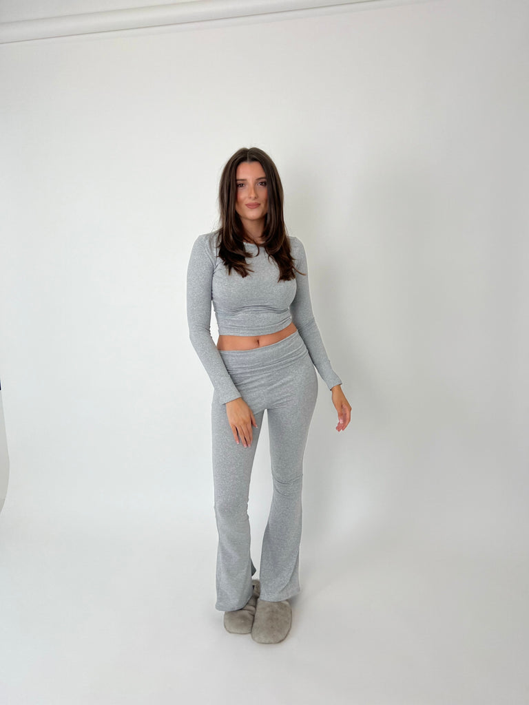 FOLD OVER PANT SET IN GREY